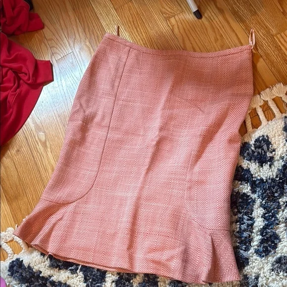 Pink Herringbone Blazer and Skirt - Picture 2 of 7